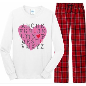 ABC I Love You Valentines Day Heart Gift Long Sleeve Pajama Set