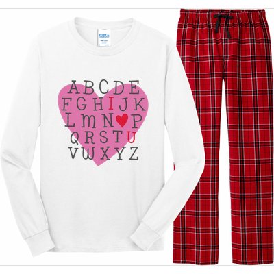 ABC I Love You Valentines Day Heart Gift Long Sleeve Pajama Set