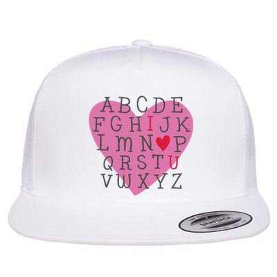 ABC I Love You Valentines Day Heart Gift Flat Bill Trucker Hat