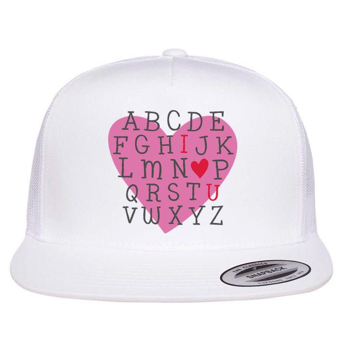 ABC I Love You Valentines Day Heart Gift Flatbill Hat