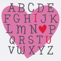 ABC I Love You Valentines Day Heart Gift Flatbill Hat