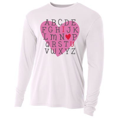 ABC I Love You Valentines Day Heart Gift Cooling Performance Long Sleeve Crew