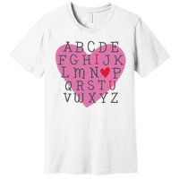 ABC I Love You Valentines Day Heart Gift Premium T-Shirt