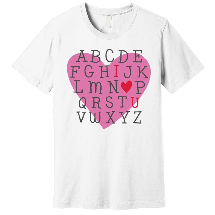 ABC I Love You Valentines Day Heart Gift Premium T-Shirt