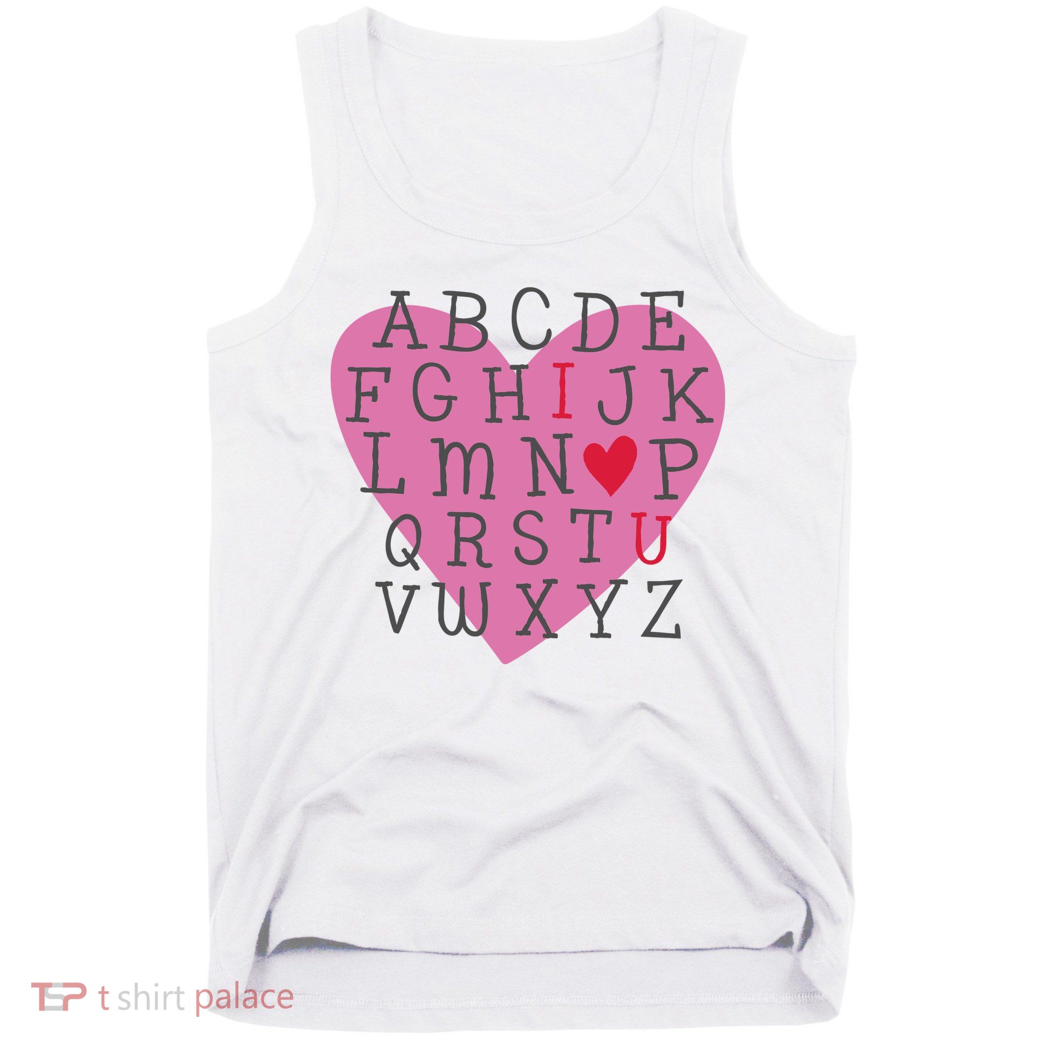ABC I Love You Valentines Day Heart Gift Tank Top