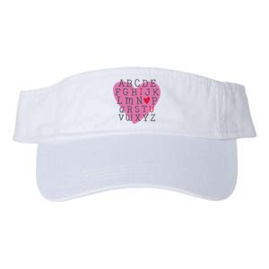 ABC I Love You Valentines Day Heart Gift Valucap Bio-Washed Visor