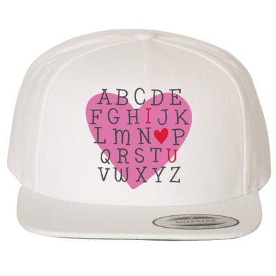 ABC I Love You Valentines Day Heart Gift Wool Snapback Cap