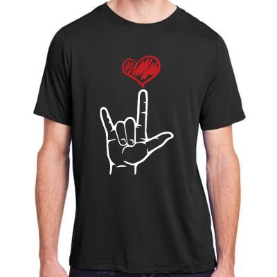 ASL I Love You Hand Heart American Sign Language Adult ChromaSoft Performance T-Shirt