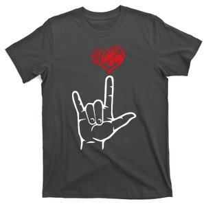 ASL I Love You Hand Heart American Sign Language T-Shirt