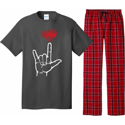 ASL I Love You Hand Heart American Sign Language Pajama Set