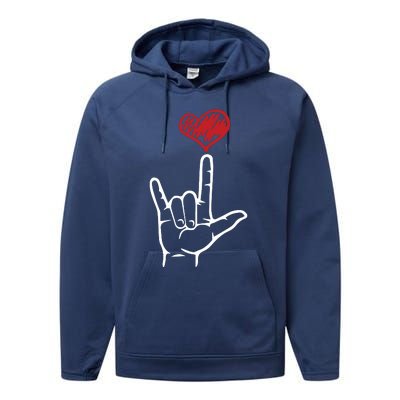 ASL I Love You Hand Heart American Sign Language Performance Fleece Hoodie