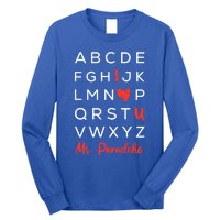 Abc I Love U Valentines Day Funny Aphabet Teacher Student Cool Gift Long Sleeve Shirt