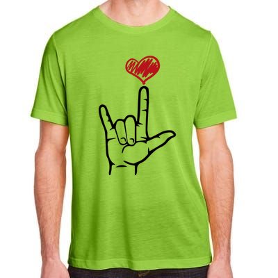 Asl I Love You Hand Heart Sign Language Gift Adult ChromaSoft Performance T-Shirt