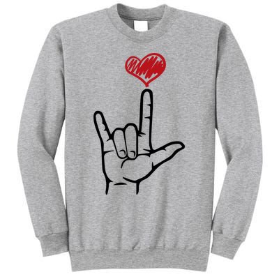 Asl I Love You Hand Heart Sign Language Gift Sweatshirt