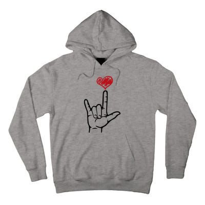 Asl I Love You Hand Heart Sign Language Gift Tall Hoodie