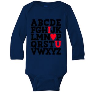 Abc's I Love U Cute I Love You Alphabet Student Teacher Gift Baby Long Sleeve Bodysuit