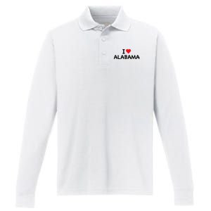 Alabama I Love Alabama Throwback Design Classic Performance Long Sleeve Polo