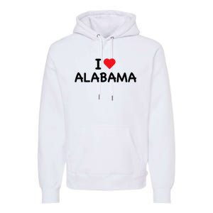 Alabama I Love Alabama Throwback Design Classic Premium Hoodie