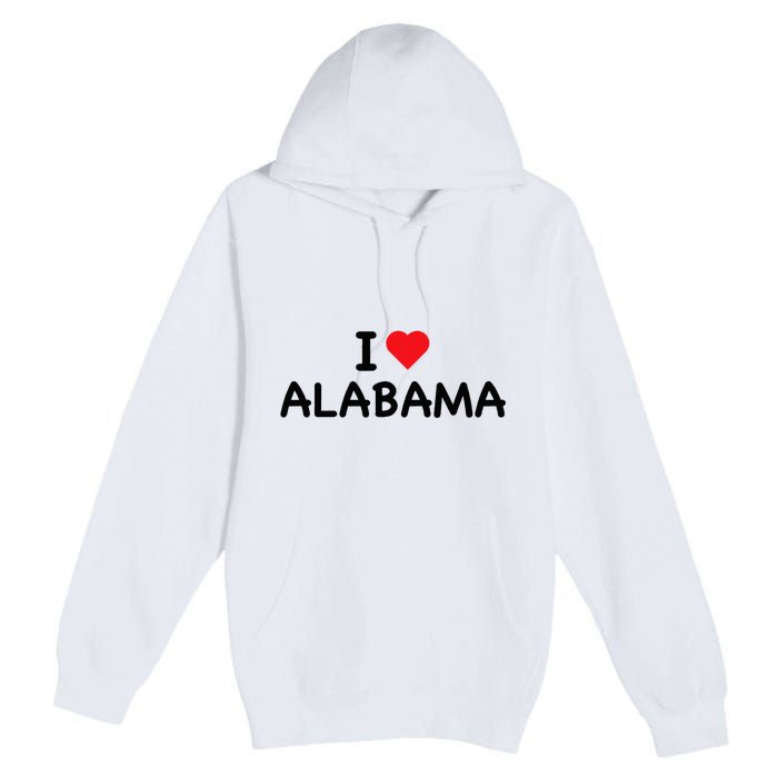 Alabama I Love Alabama Throwback Design Classic Premium Pullover Hoodie