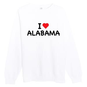 Alabama I Love Alabama Throwback Design Classic Premium Crewneck Sweatshirt