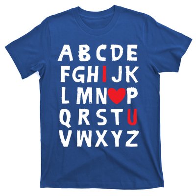 Alphabet I Love You I Heart U Cute Valentine's Day Lover Gift T-Shirt