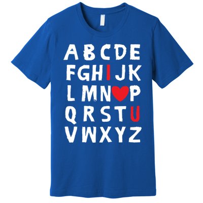 Alphabet I Love You I Heart U Cute Valentine's Day Lover Gift Premium T-Shirt