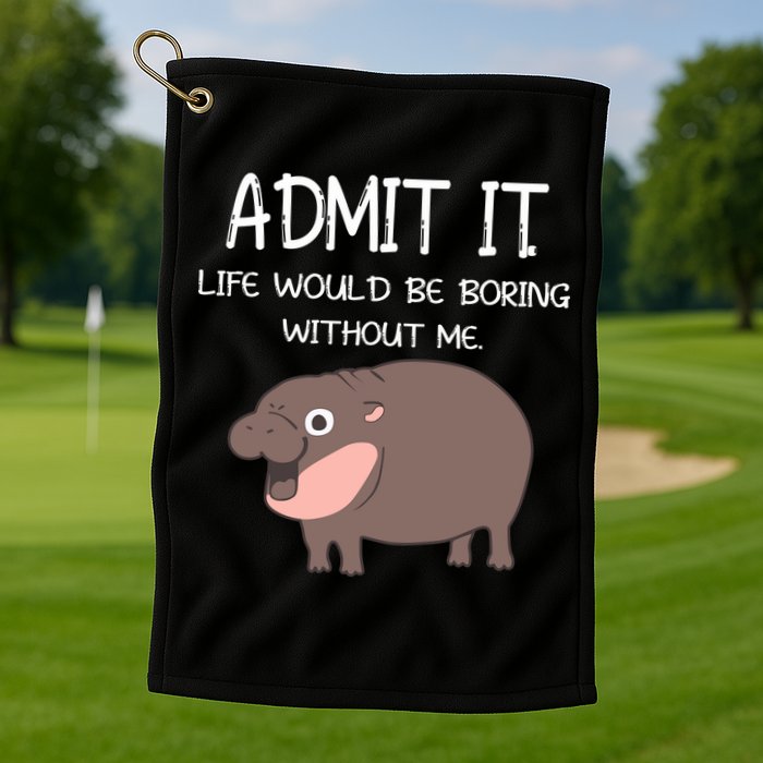 Admit It Life Would Be Boring Without Me Funny Moo Deng Golf Towel