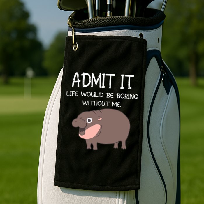 Admit It Life Would Be Boring Without Me Funny Moo Deng Golf Towel