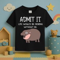 Admit It Life Would Be Boring Without Me Funny Moo Deng Toddler T-Shirt