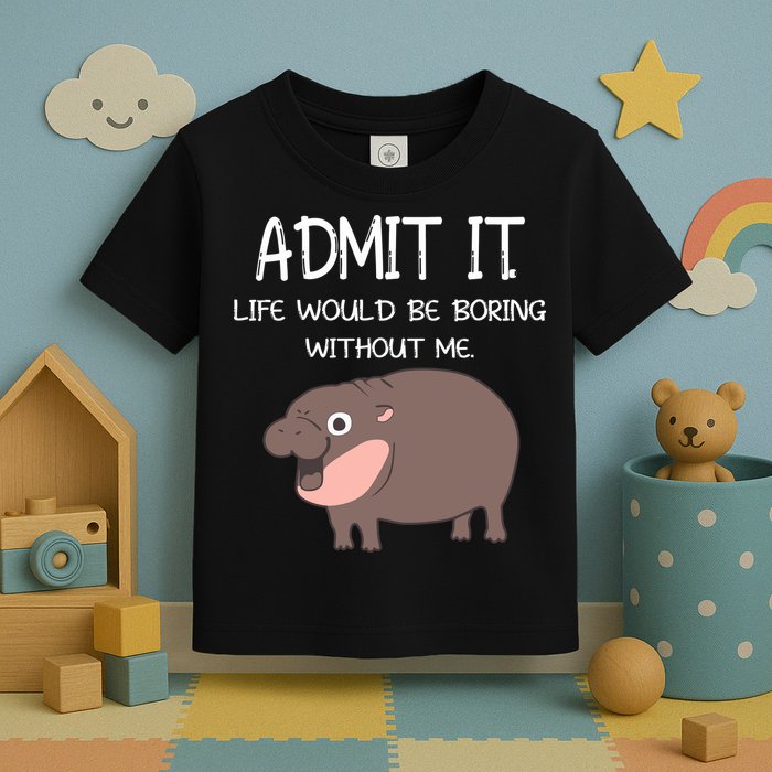 Admit It Life Would Be Boring Without Me Funny Moo Deng Toddler T-Shirt