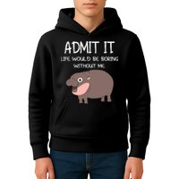Admit It Life Would Be Boring Without Me Funny Moo Deng Kids Hoodie