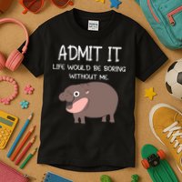 Admit It Life Would Be Boring Without Me Funny Moo Deng Kids T-Shirt