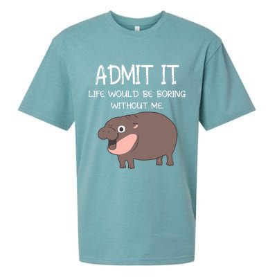 Admit It Life Would Be Boring Without Me Funny Moo Deng Sueded Cloud Jersey T-Shirt