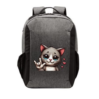 Asl I Love You Hand Sign Heart Cat For ValentineS Day. Vector Backpack