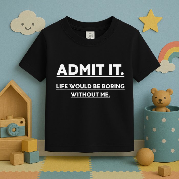 Admit It Life Would Be Boring Without Me Funny Saying Toddler T-Shirt