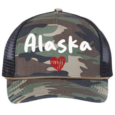 Alaska I Love Alaska Classic Retro Rope Trucker Hat Cap