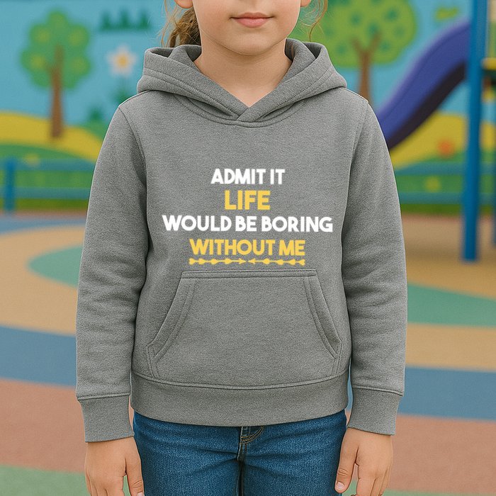 Admit It Life Would Be Boring Without Me Retro Humor Kids Hoodie