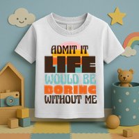 Admit It Life Would Be Boring Without Me Funny Toddler T-Shirt