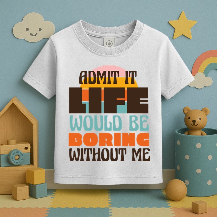 Admit It Life Would Be Boring Without Me Funny Toddler T-Shirt