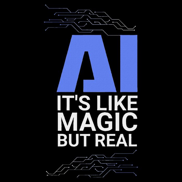 Ai Its Like Magic But Real Artificial Intelligence Geek Gift Full-Length Apron With Pockets