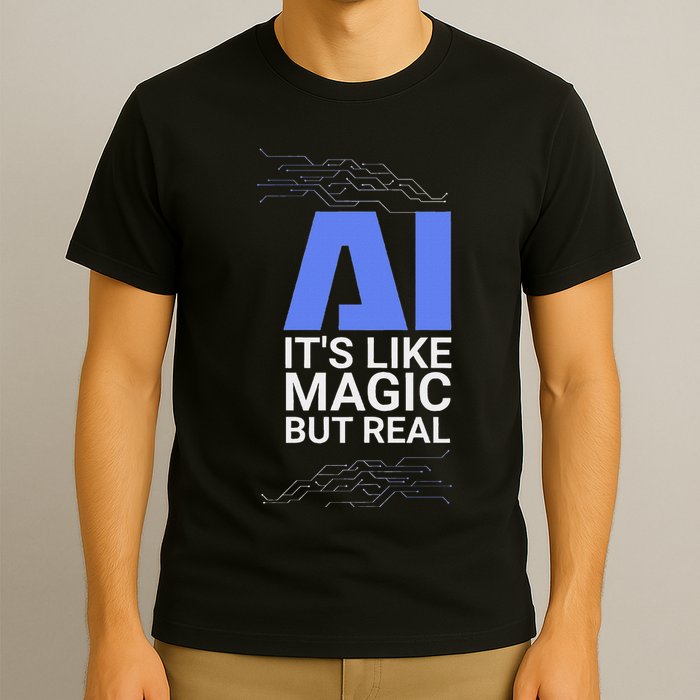 Ai Its Like Magic But Real Artificial Intelligence Geek Gift T-Shirt