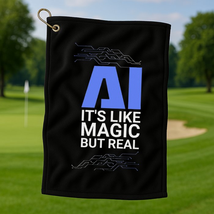 Ai Its Like Magic But Real Artificial Intelligence Geek Gift Golf Towel