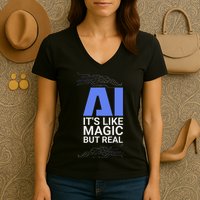 Ai Its Like Magic But Real Artificial Intelligence Geek Gift Women's V-Neck T-Shirt