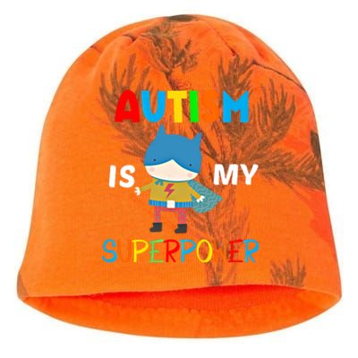 Autism Is My Superpower Autism Superhero Gift Kati - Camo Knit Beanie