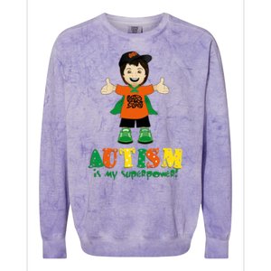 Autism Is My Superpower Colorblast Crewneck Sweatshirt