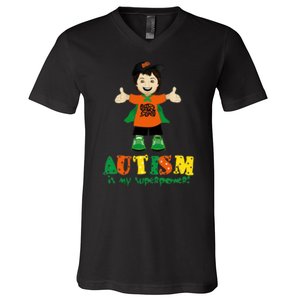 Autism Is My Superpower V-Neck T-Shirt