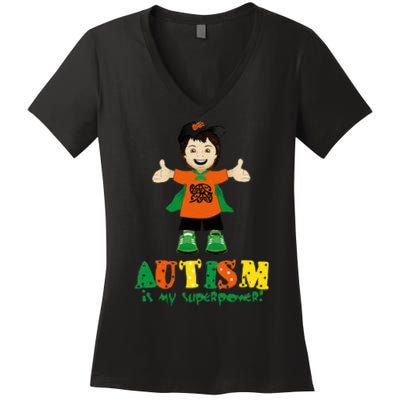 Autism Is My Superpower Women's V-Neck T-Shirt