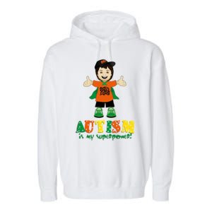 Autism Is My Superpower Garment-Dyed Fleece Hoodie