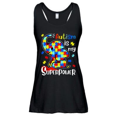 Autism Is My Superpower Cute Elephant Autism Awareness Ladies Essential Flowy Tank