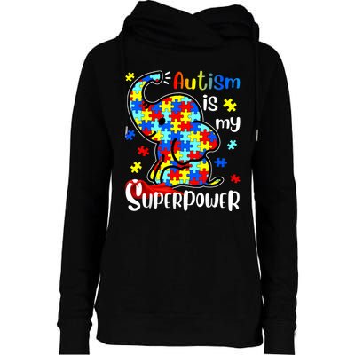 Autism Is My Superpower Cute Elephant Autism Awareness Womens Funnel Neck Pullover Hood